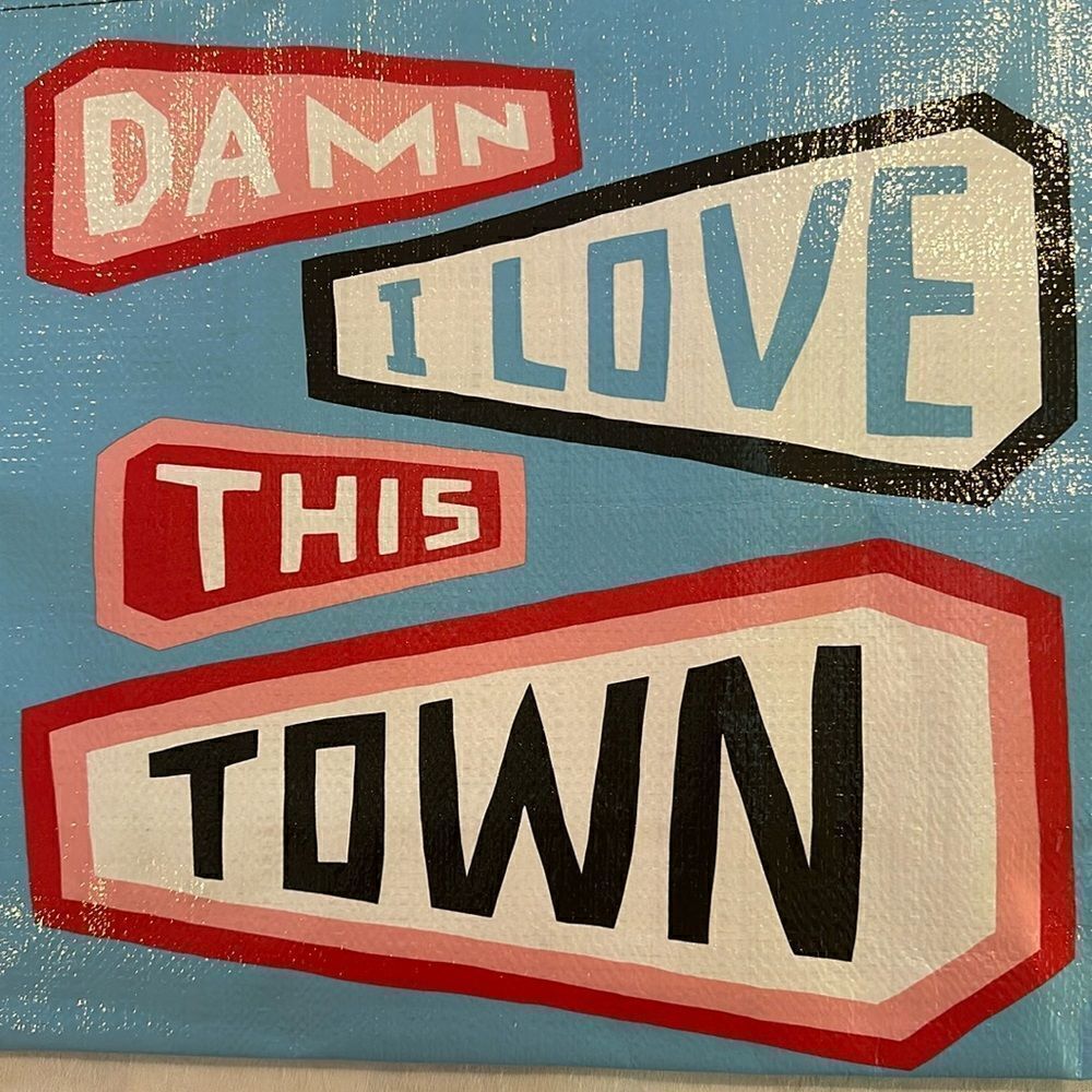 Blue Q Shopper Plastic Tote  Bag - I Love This Town Home Pride Recycled - Picture 7 of 16